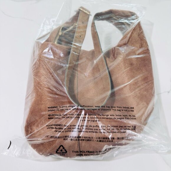 Madewell Essential Curve Shoulder Bag Aged Camel Suede Leather Green NWOT - Picture 15 of 15